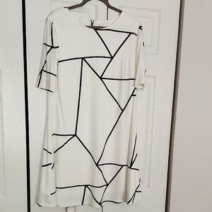 Cato Black and White A-Line Mini Dress Casual